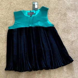 Patterson J Kincaid Dutch pleated top genuine leather NWT